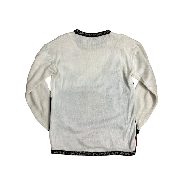 Vintage Sweater Knit Castle Graphic 80s Casual Funky Casual Medieval Size Medium - Picture 5 of 7